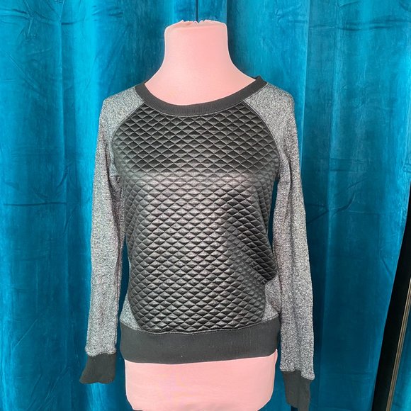 Mossimo Supply Co. Tops - Mossimo Quilted Panel Sweatshirt Gray/Black